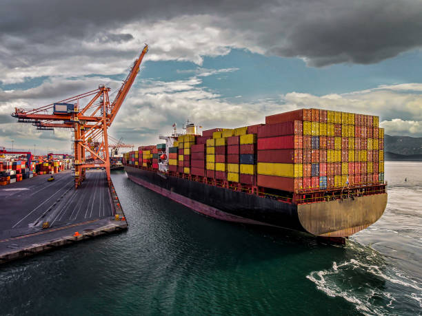 istock Aerial view of Container freight ship in transit. 1478426019