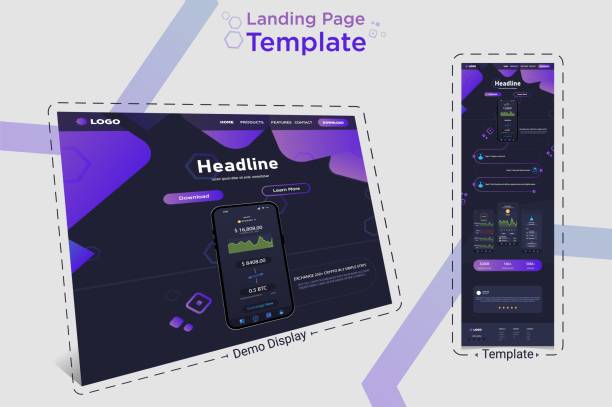 istock ui ux landing page, Website template for cyptro wallet and other app. Website template for websites, or apps. Mockup, Vactor website template. 1478426923