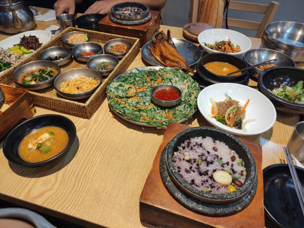 istock the table setting of a Korean stone pot rice restaurant 1478430978