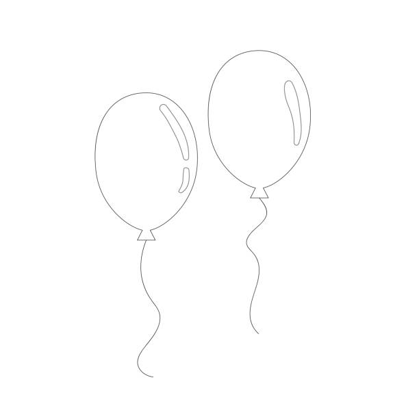 ilustrações de stock, clip art, desenhos animados e ícones de set of cartoon balloons. balloons for birthday and party. flat icon for celebrate. - birthday airplane sky anniversary