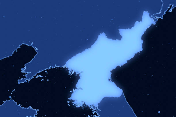 Asia Map Series With North Korea Futuristic Stock Illustration Asia Map Series With North Korea Futuristic 