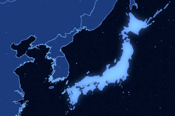 istock Asia map series with Japan, futuristic 1478437635