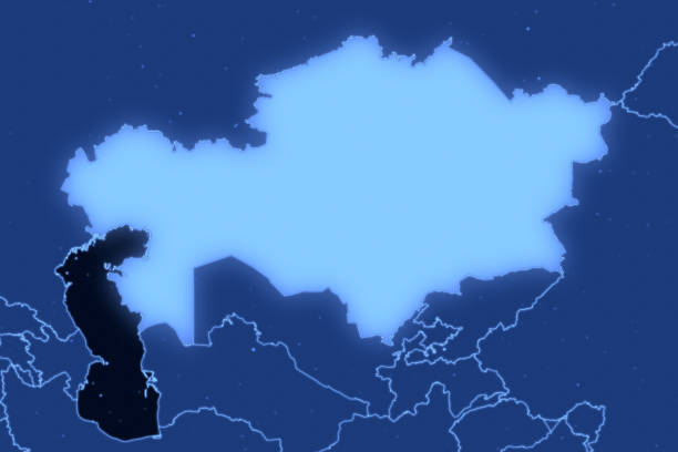 istock Asia map series with Kazakhstan, futuristic 1478437638