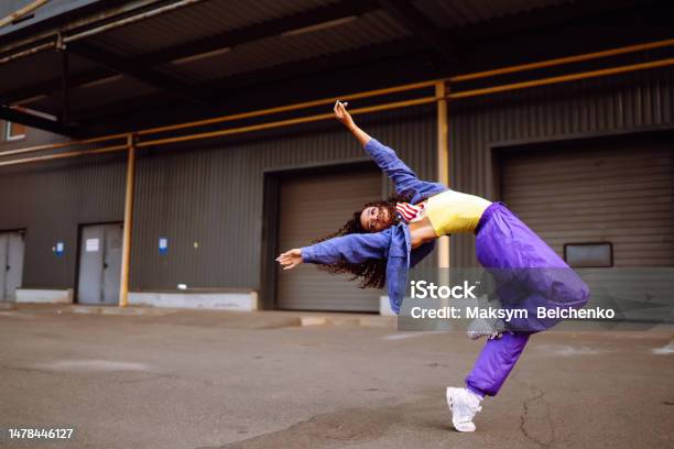 Cool Dancer On The Street With American Bandana Dancing Stock Photo - Download Image Now