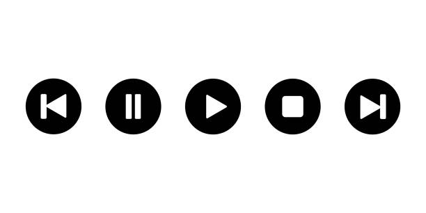 istock Set of media player isolated element. Vector icons. Design media player symbol. 1478448504