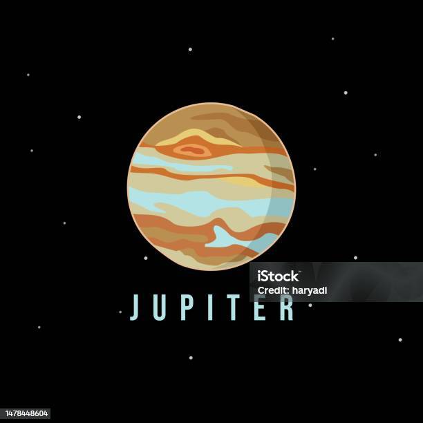 Jupiter Vector Print Jupiter Planet Vector Graphic Template Galaxy Space Objects ...