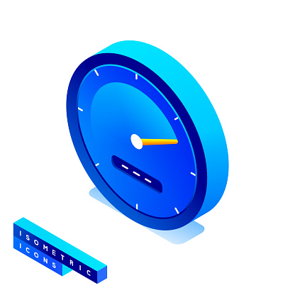 Vector Illustration of Performance Isometric Icon and Three Dimensional Design.