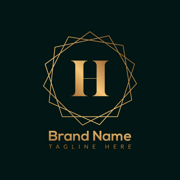 ilustrações de stock, clip art, desenhos animados e ícones de premium letter h logo icon design. luxury jewelry frame gem edge logotype. beauty, fashion, spa icon, floral logo design - diamond letter h alphabet text