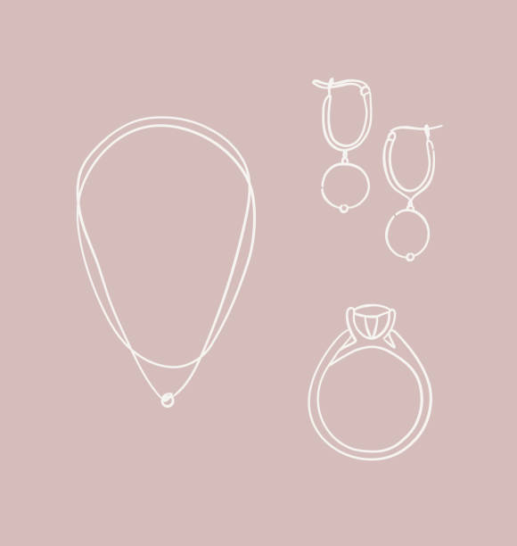 日常使用のための女性ジュエリーアクセサリーピーチカラー - ring gold vertical wedding点のイラスト素材／クリップ��アート素材／マンガ素材／アイコン素材