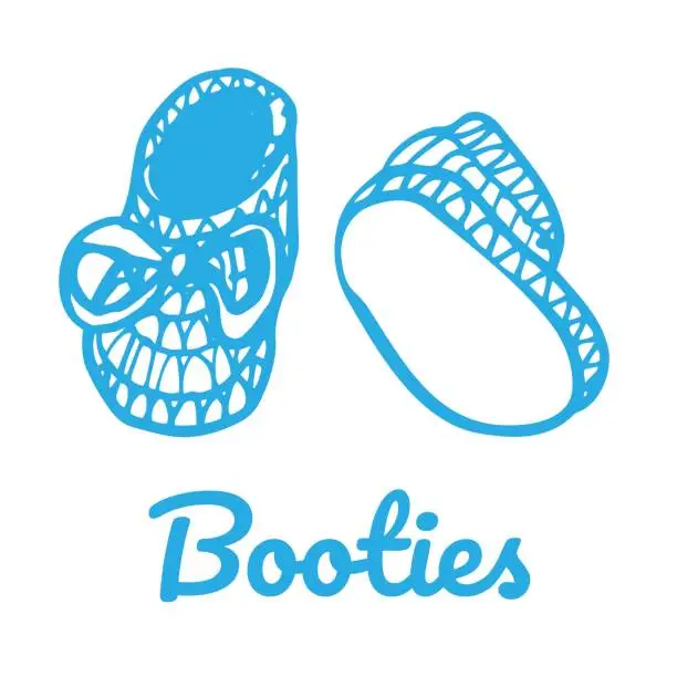 Vector illustration of Booties. Simbol for baby show holiday.