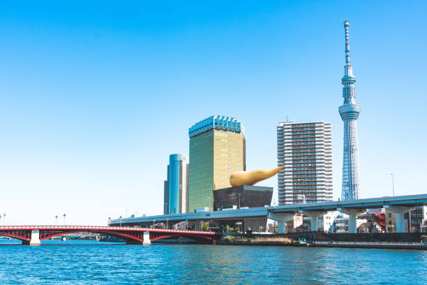 Tokyo city skyline and Sumida River in Japan