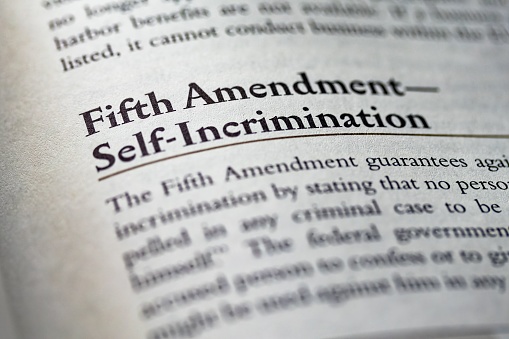 A part in a Legal Business Law textbook about the Fifth Amendment - Self-Incrimination
