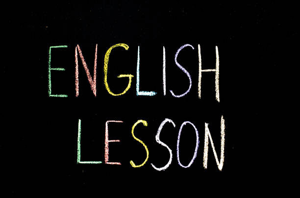 istock colored sign English lesson on blackboard 1478487167