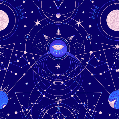 Weird Space Pattern Mysterious Space Seamless Patterns Of Planets Stars Other Celestial ...