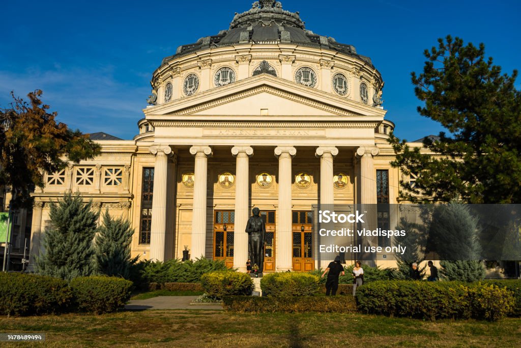 Romanian Athenaeum or Ateneul Roman in Bucharest, Romania 2022 Architecture Stock Photo