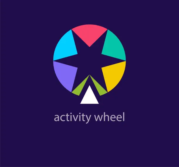 Vector illustration of Colorful star wheel logo.