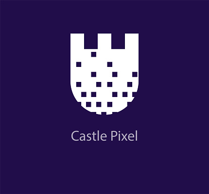 Pixelated castle wall template. vector.