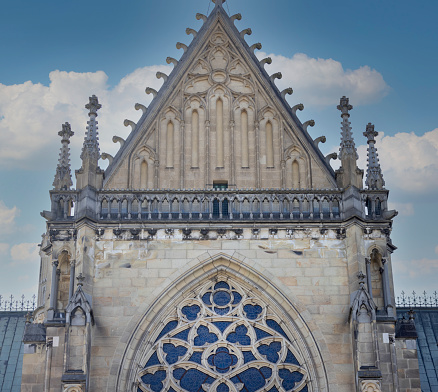 Exterior architecture of Senlis Cathedral in France