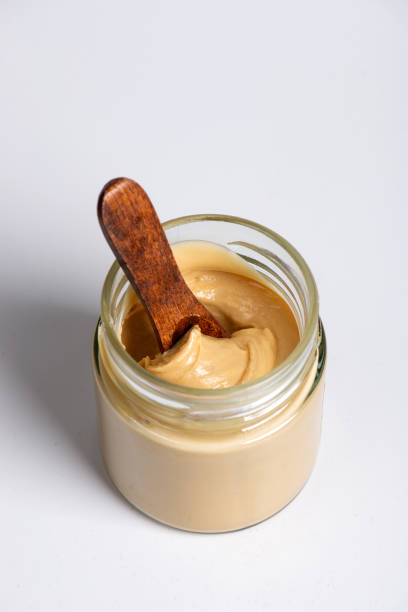 istock Almond butter in glass jar 1478496609