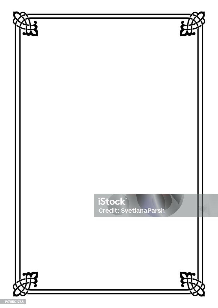Decorative Rectangular Black Framework Page Decoration A3 A4 Page Size ...