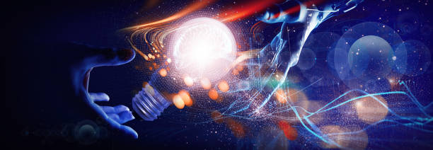 istock Machine learning, AI, Hands of robot and human touching big data of Global network connection, Internet and digital technology, Science and artificial intelligence digital technologies of futuristic 1478502361