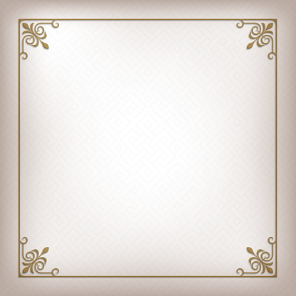 Decorative square framework. Metallic color and effects.