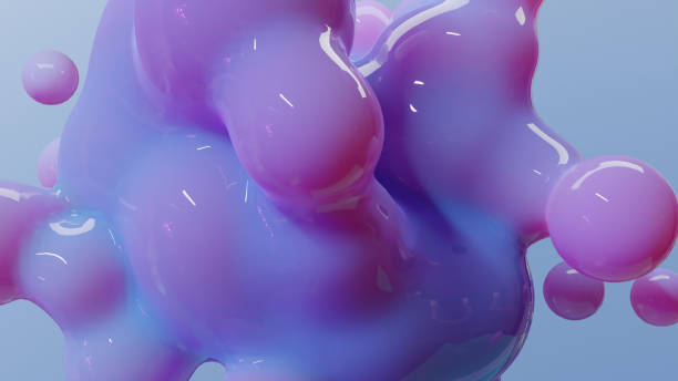 istock organic shapes. Morphing colorful blobs, Abstract 3d background. Liquid flowing colors. soap bubbles, metaballs. drops, Liquid gradient, flowing spheres, substance, nanoparticles, 3d render 1478506427