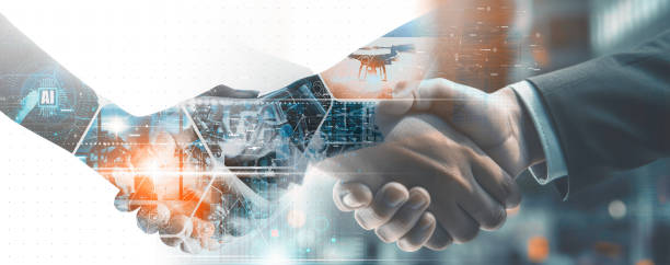 istock Global industry concept.Manager Ai Technical Industrial Engineer working and control robotics with monitoring system Automation robot arm software and icon industry network connection on tablet. 1478508200