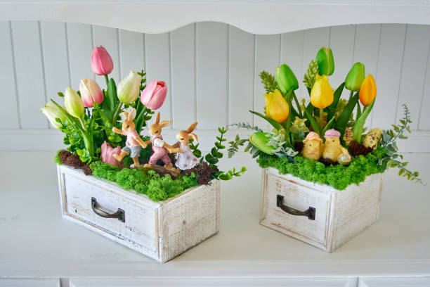 istock Tulip Artificial flower arrangements with rabbits 1478511001