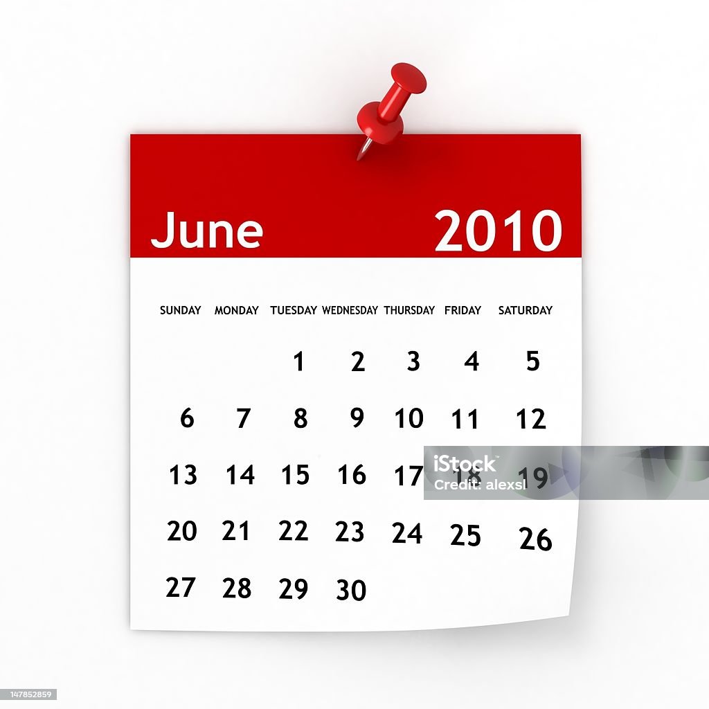 Giugno 2010-Calendario serie - Foto stock royalty-free di 2010