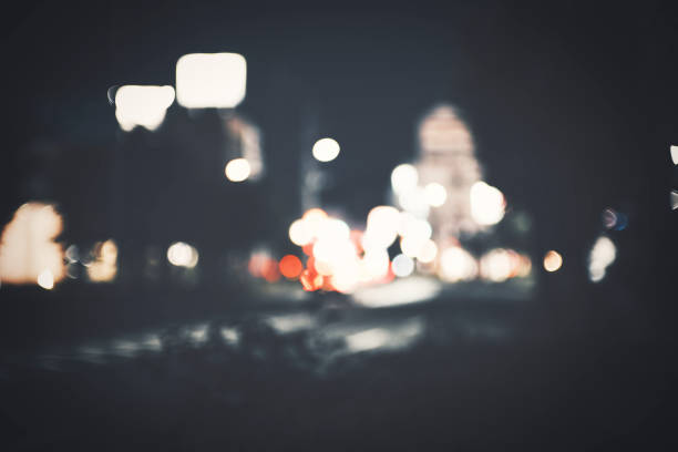 Christmas Winter Bokeh Light Blue Tones Background