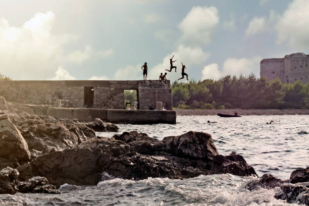 istock Kids jumping in water 1478549084