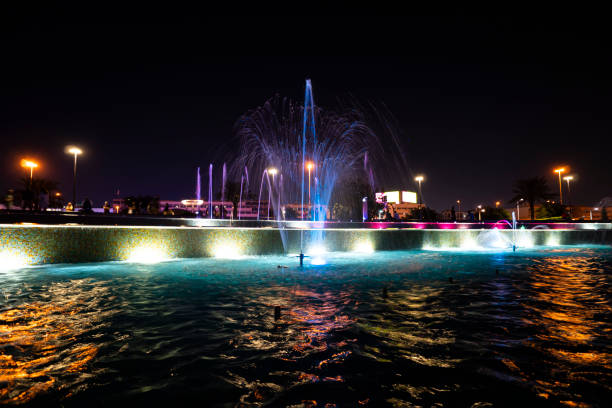 istock fountain in front Dubai Frame is an architectural landmark located in Zabeel Park in Dubai city in UAE 1478557670