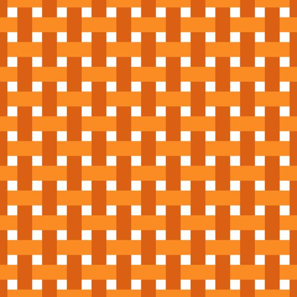 векторный бесшовный узор плетеный оранжевый. - interlacement stock illustrations