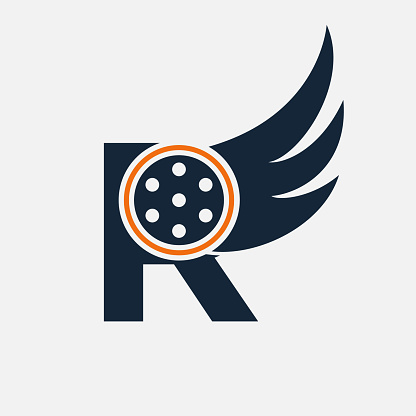 Initial Letter R Flim Logo. Flim logo, Movie, Feather, Wing, Reel logo design template Template