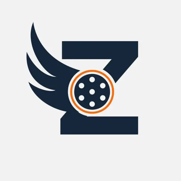 Vector illustration of Initial Letter Z Flim Logo. Flim logo, Movie, Feather, Wing, Reel logo design template Template