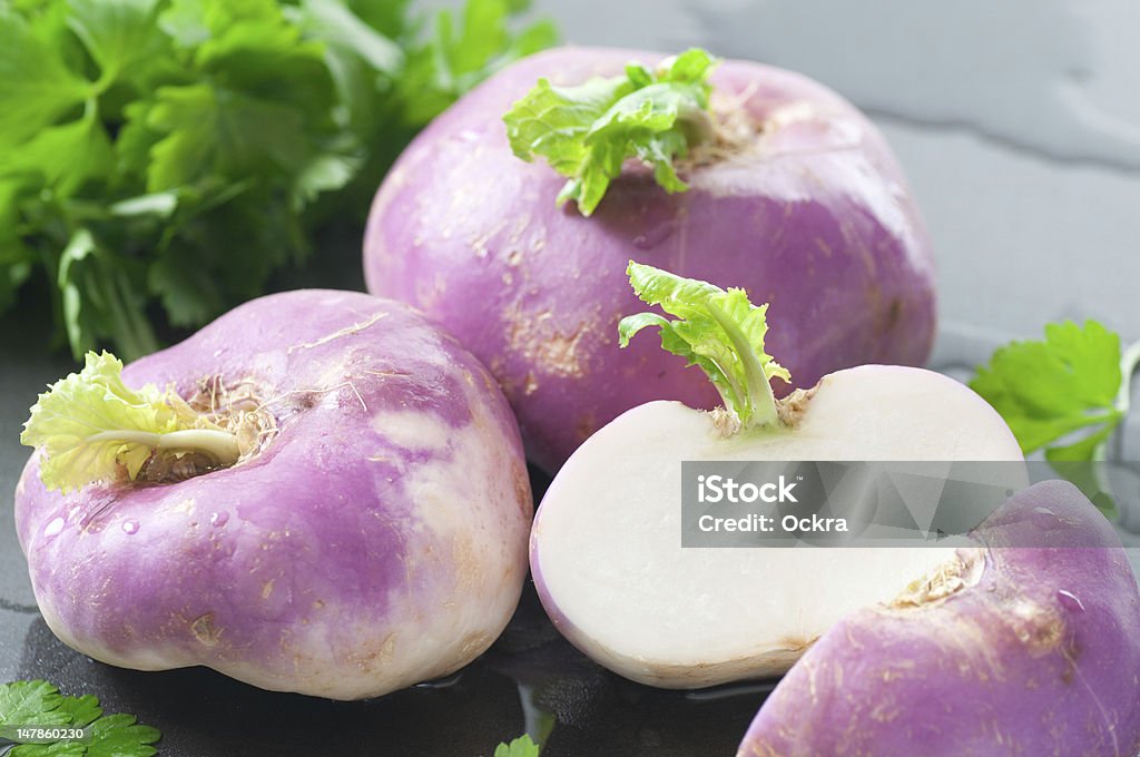 Turnips Fresh raw turnips. Cross Section Stock Photo