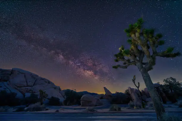 Spring Milky Way rising over Joshua Tree National Park