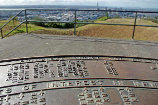 Paris, 18550 km, far far away from Auckland. View over Auckland from Mont Eden