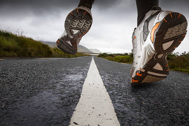 Sport shoes running Close-up stock photo