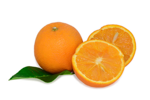 istock Ripe Orange fruit slices isolated on white background 1478612998