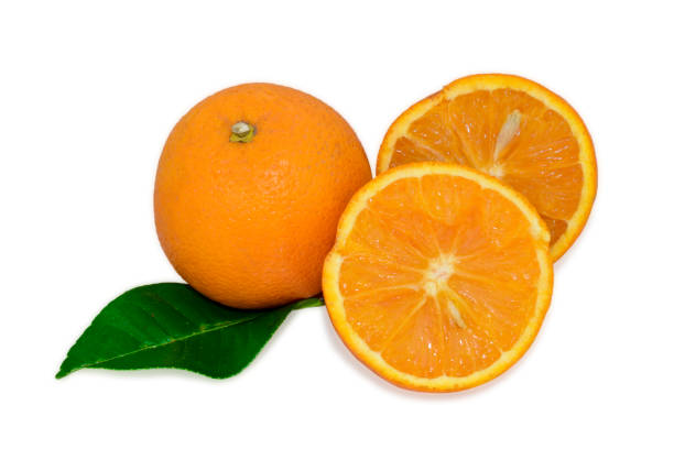 istock Ripe Orange fruit slices isolated on white background 1478612999