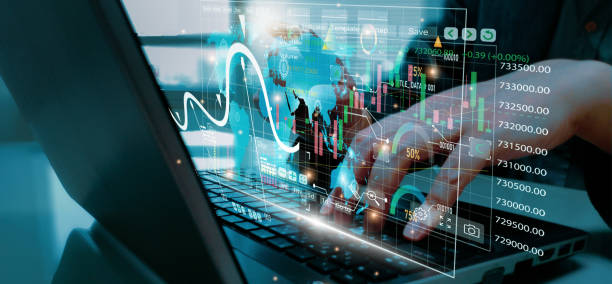 istock Concept business graph and chart of stock trade data static analytic market company,businessman using laptop computer,marketing financial analysis with artificial intelligence or AI technology support 1478616069