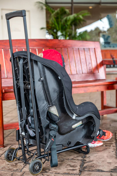 istock A car seat modified to be pulled by wheels with a travel cart. 1478622210