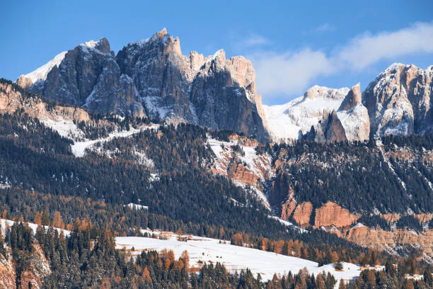 istock Dolomites mountains covered in snow in winter season 1478648112