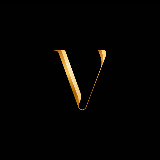 istock 3d Latin letter V serif alphabet, beautiful elegant golden font classic perfect for logotypes, wedding invitations, or fashion or perfume design, vector illustration 10EPS 1478660559