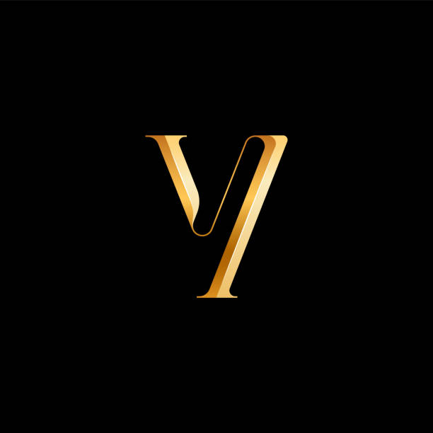 3d Latin Letter Y Serif Alphabet Beautiful Elegant Golden Font
