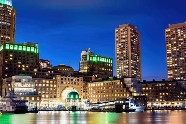 istock Boston downtown at night, USA 1478661564