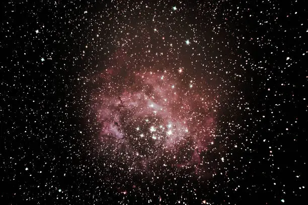 Rosette Nebula is a large and circular H II region, located on the edge of a gigantic molecular cloud in the constellation of the Unicorn Monoceros, located in the band of the Milky Way.