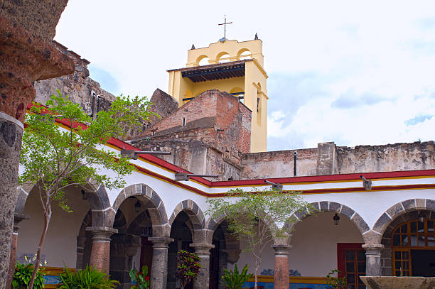 istock Colorful Amacueca Convent Courtyard with arches and tiles. 147866546